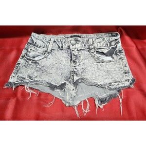 Joe Boxer Women Shorts Size 3 Black Ash Gray Charcoal Acid Wash Distressed Pants